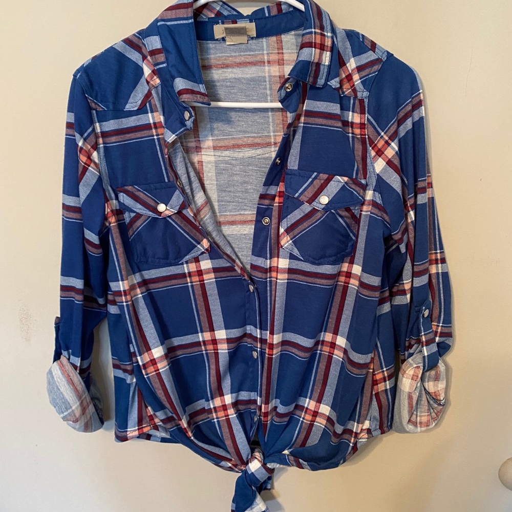 Blue and red flannel